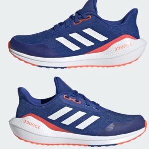 ADIDAS RUNNING SHOE SIZE 5.5 EQ21 RUN - ROYAL BLUE/FOOTWEAR WHITE/SOLAR RED